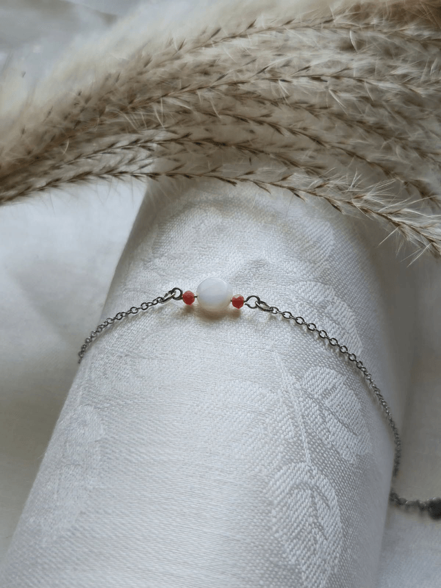 Bracelet "Enaé" - Rose & Argent