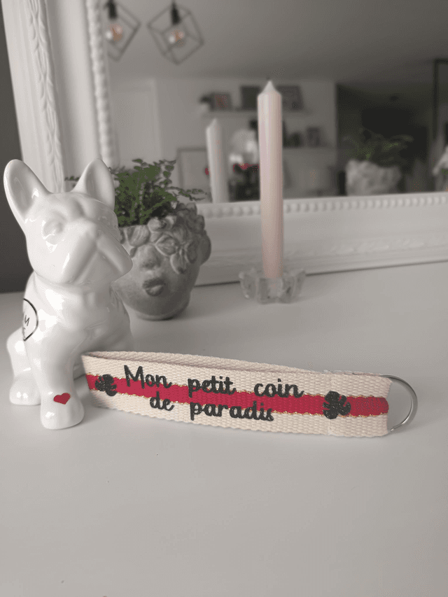 Porte-Clés dragonne &quot;Mon petit coin de paradis&quot;