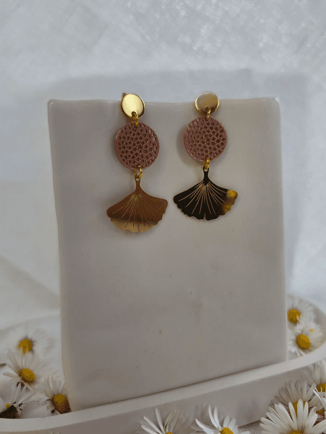 Boucles d&#039;oreilles &quot;Soleil de Gingko&quot;