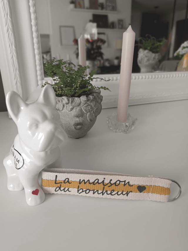 Porte-Clés dragonne &quot;La maison du bonheur&quot;